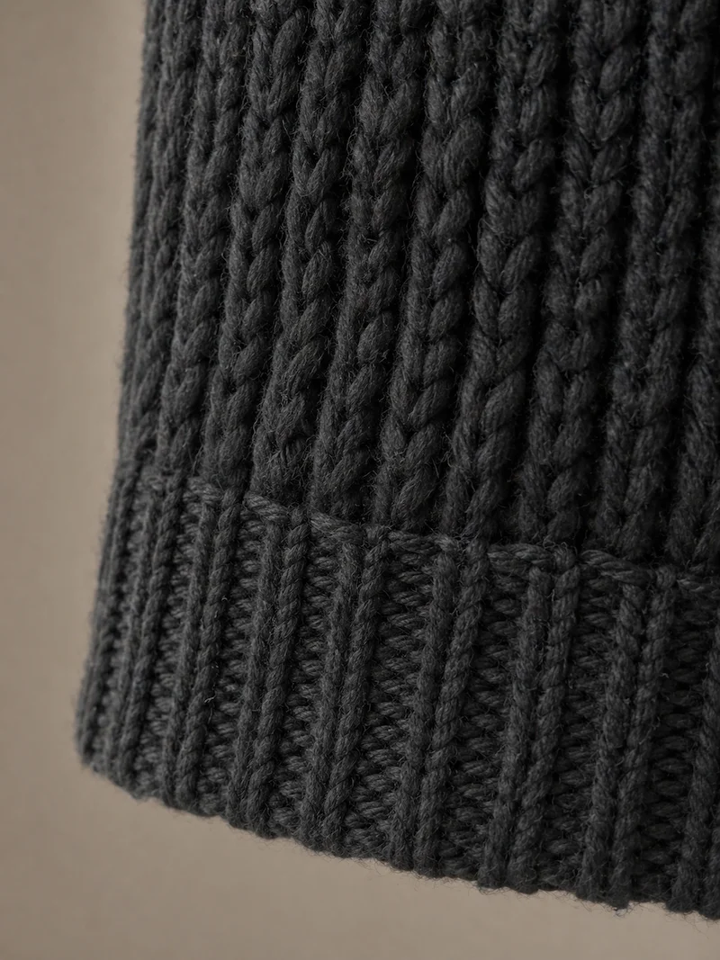 Chunky-Strickkleid Maschenstruktur und Rippensaum-Detail — Hersteller China
