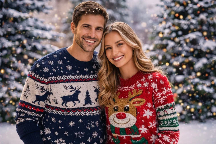 Herren Weihnachts-Schneeflocken-Pullover OEM-Strickwaren-Hersteller China