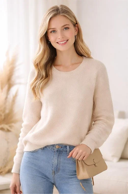 Damen Rundhals-Pullover OEM-Hersteller China